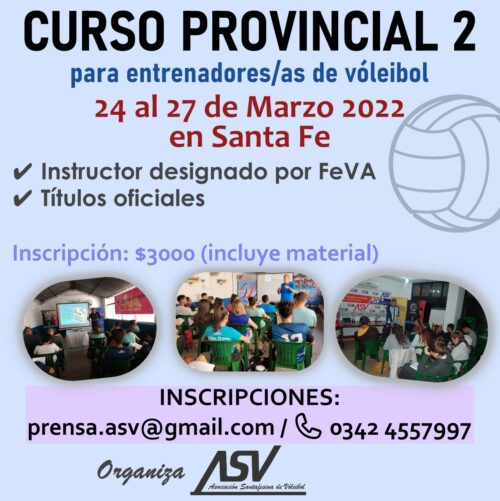 CURSO DE ENTRENADOR/A PROVINCIAL 2 (Presencial)